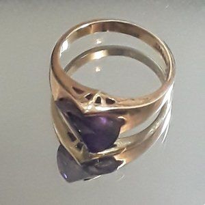 Womans 14k Heavy gold electric plate ring sz9